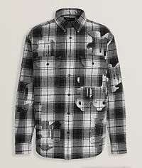 Logo Applique Plaid Flannel Shirt