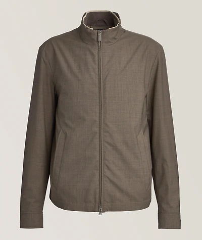 Virgin Wool-Silk Green Storm System Bomber