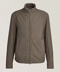 Virgin Wool-Silk Green Storm System Bomber
