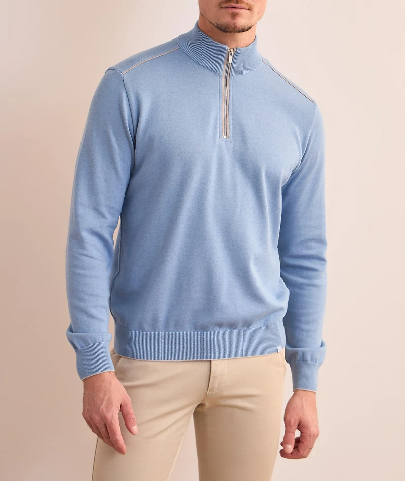 Cotton-Cashmere Quarter-Zip Sweater