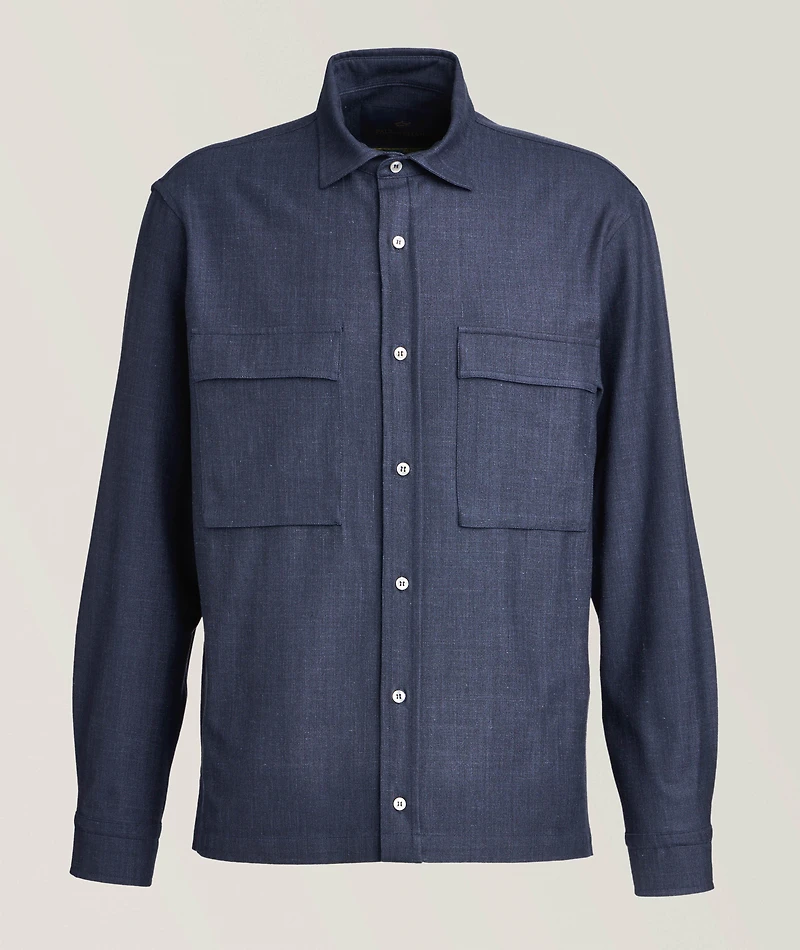 Virgin Wool & Silk-Blend Overshirt