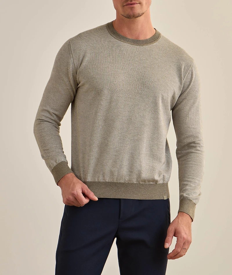 Striped Cotton-Cashmere Sweater