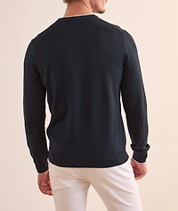 Contrast Tipped Silk-Cotton Sweater