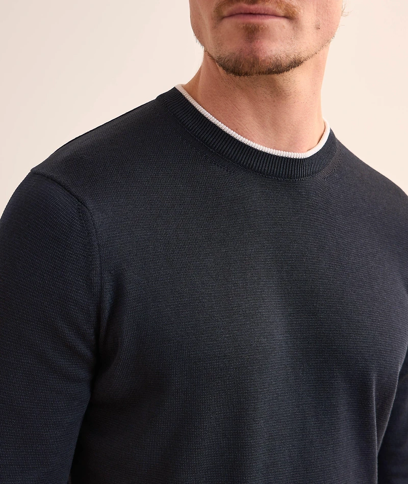Contrast Tipped Silk-Cotton Sweater