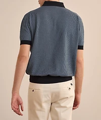 Striped Cotton-Cashmere Polo Shirt