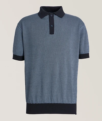 Striped Cotton-Cashmere Polo Shirt