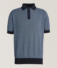 Striped Cotton-Cashmere Polo Shirt