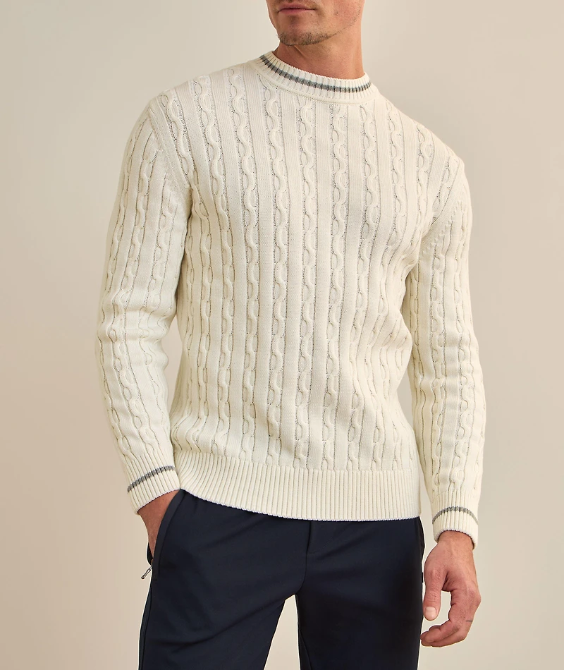 Cotton-Cashmere Cable Knit Sweater
