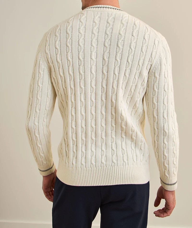 Cotton-Cashmere Cable Knit Sweater
