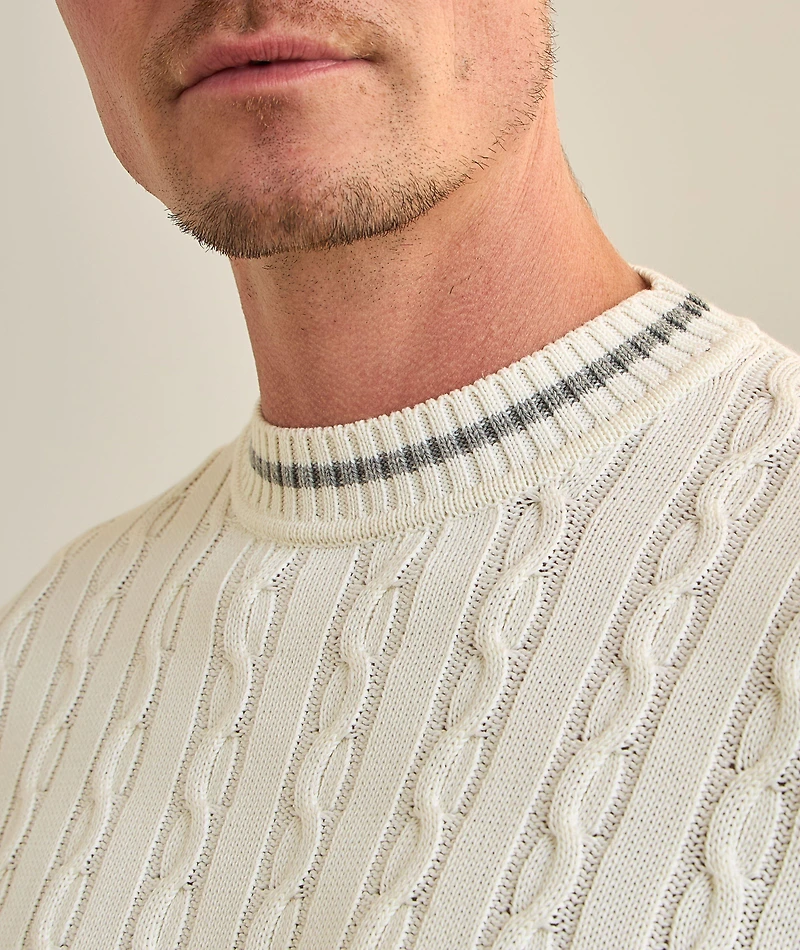Cotton-Cashmere Cable Knit Sweater