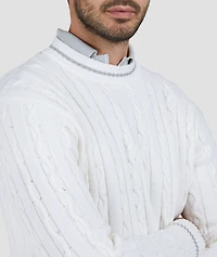 Cotton-Cashmere Cable Knit Sweater