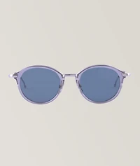 Acetate-Titanium Round Sunglasses