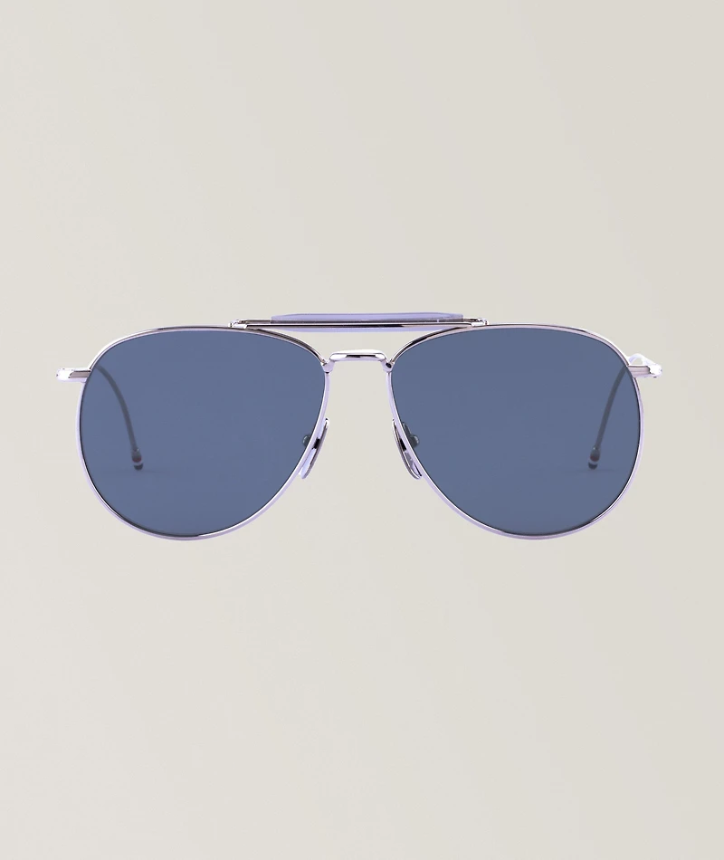 Acetate-Titanium Aviator Sunglasses
