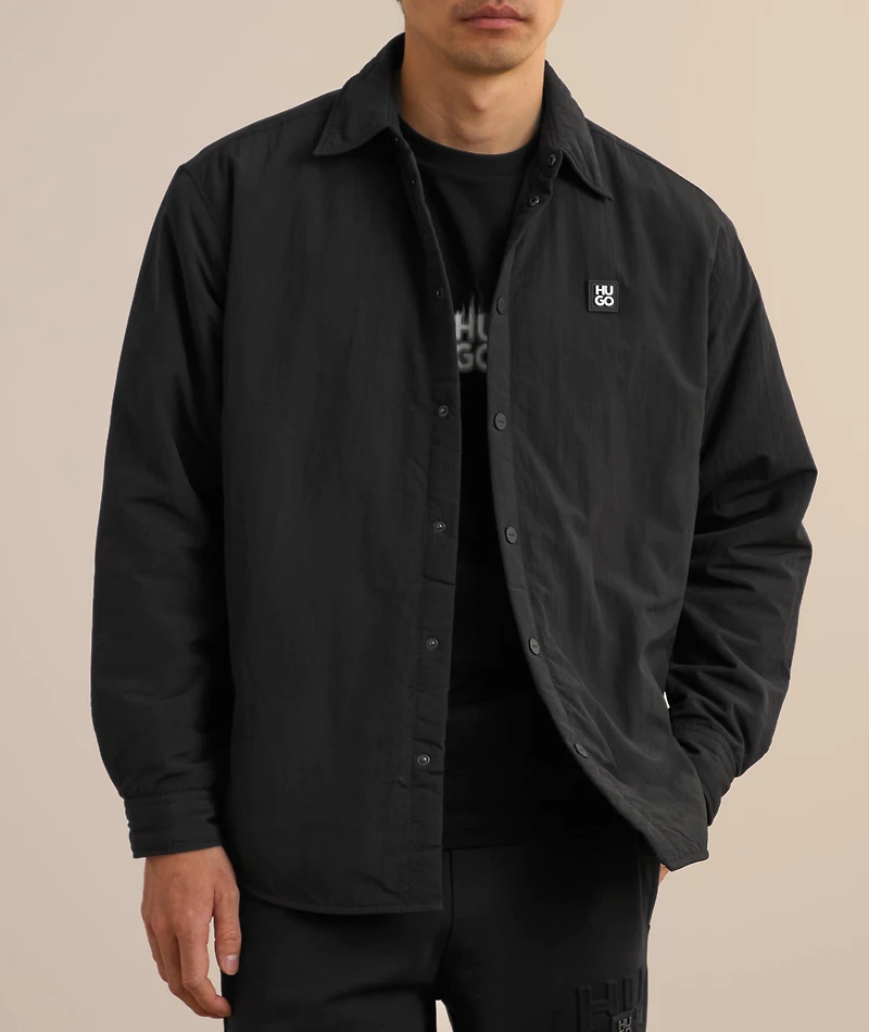 Stacked Logo Badge Padded Overshirt