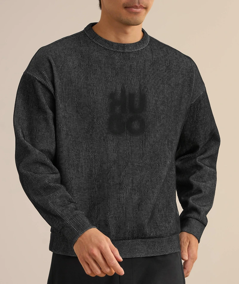 Stacked Smoke Logo Ribbed Sweatshirt
