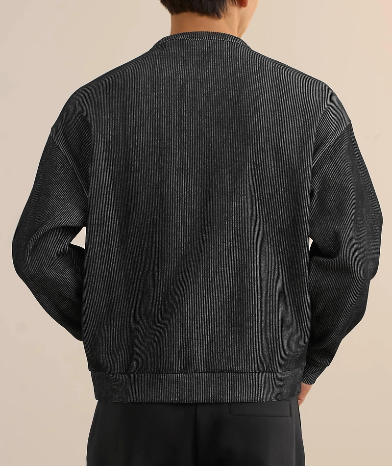 Stacked Smoke Logo Ribbed Sweatshirt