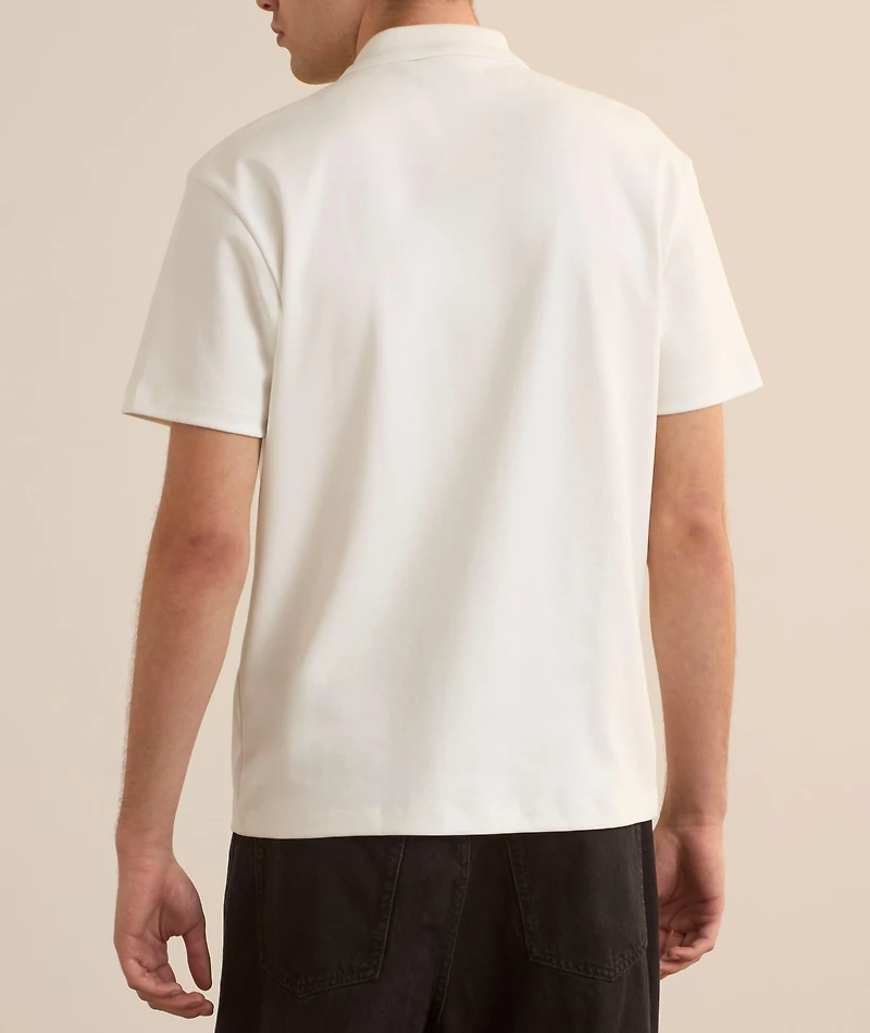 Cotton Stacked Box Logo Polo