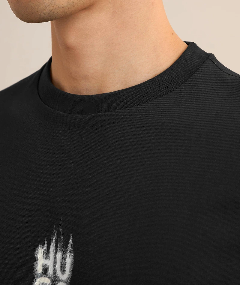 Stacked Smoke Logo Cotton T-Shirt