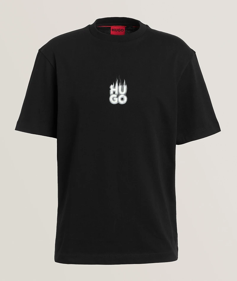 Stacked Smoke Logo Cotton T-Shirt