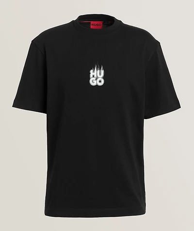 Stacked Smoke Logo Cotton T-Shirt