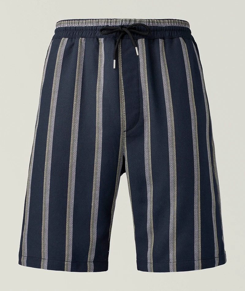 Cotton-Blend Striped Shorts