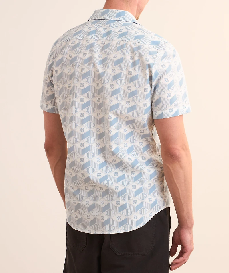 Logo Graphic Print Camp Shirt