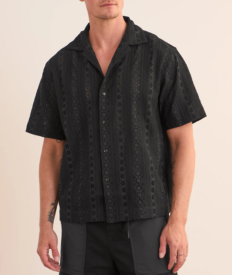 Eyelet Cotton Camp Shirt