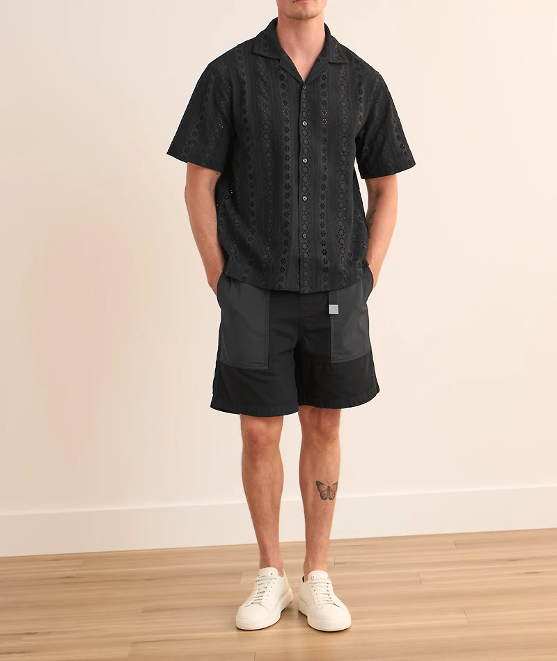 Eyelet Cotton Camp Shirt