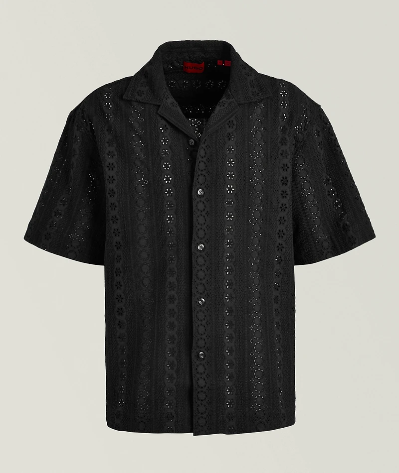 Eyelet Cotton Camp Shirt