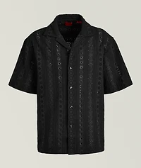 Eyelet Cotton Camp Shirt