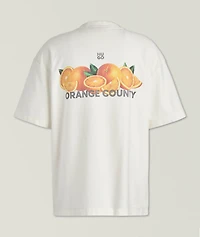 Orange-Print Cotton T-Shirt