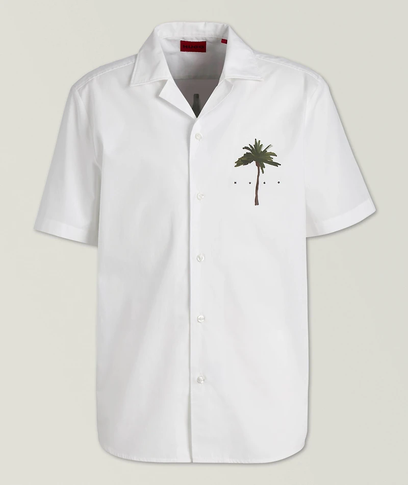 Palm Tree Cotton Camp Shirt
