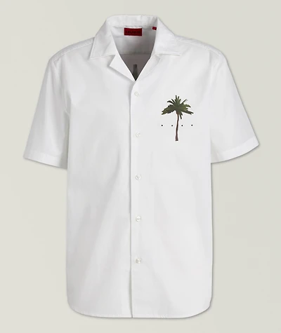 Palm Tree Cotton Camp Shirt