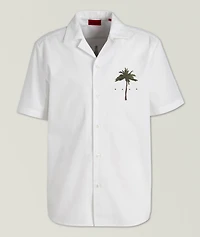 Palm Tree Cotton Camp Shirt