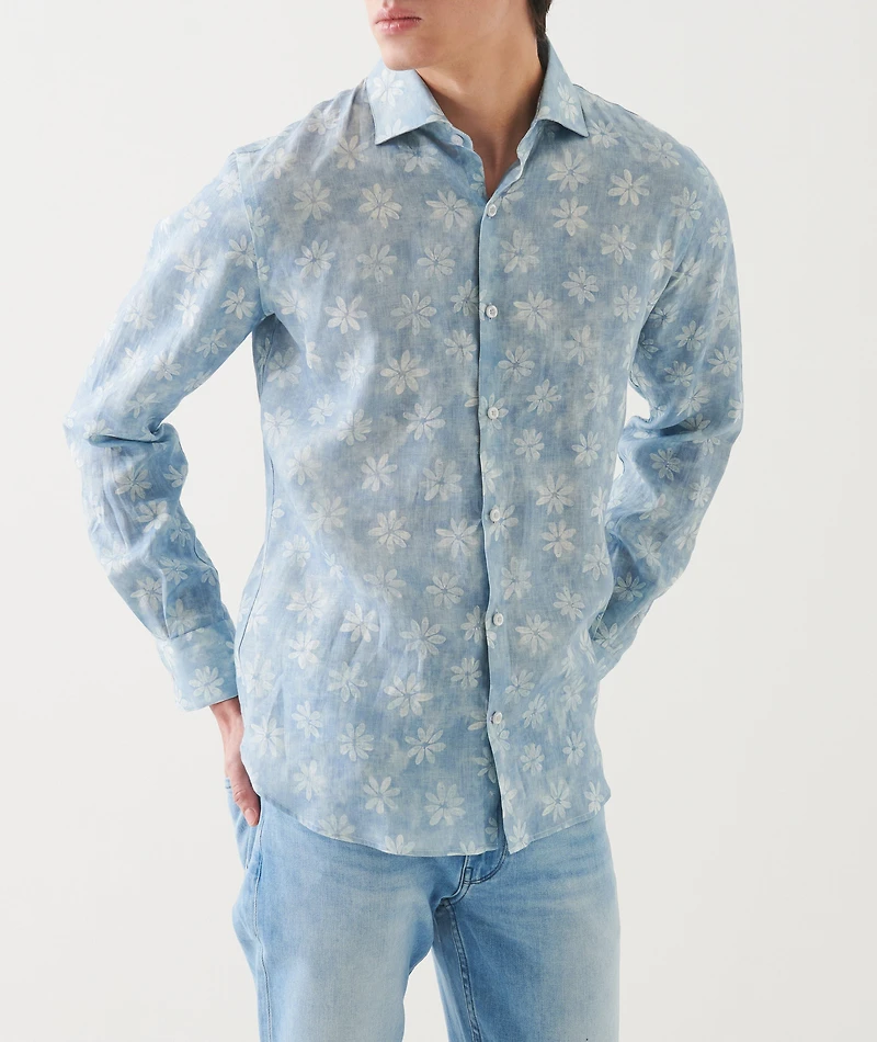 Floral Print Linen Shirt