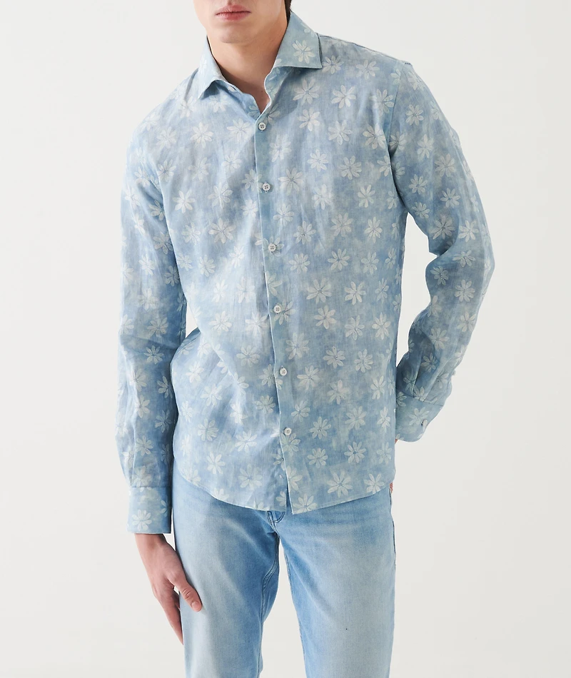 Floral Print Linen Shirt