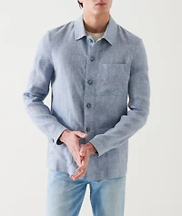 Herringbone Linen Shirt Jacket