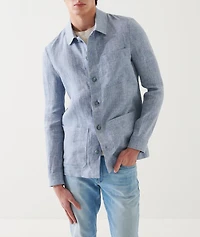 Herringbone Linen Shirt Jacket
