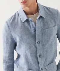 Herringbone Linen Shirt Jacket