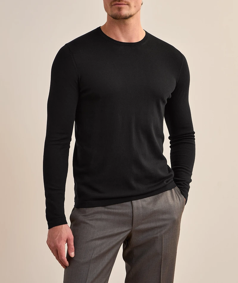 Cotton-Blend Crewneck Sweater