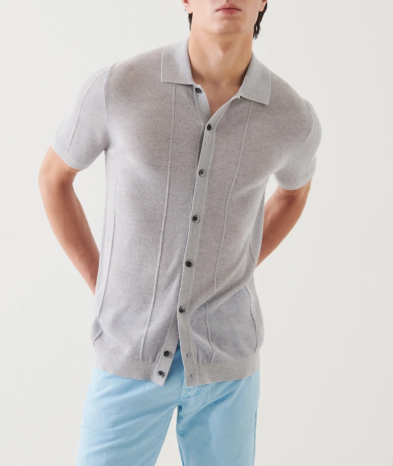 Merino Wool-Silk Knit Shirt