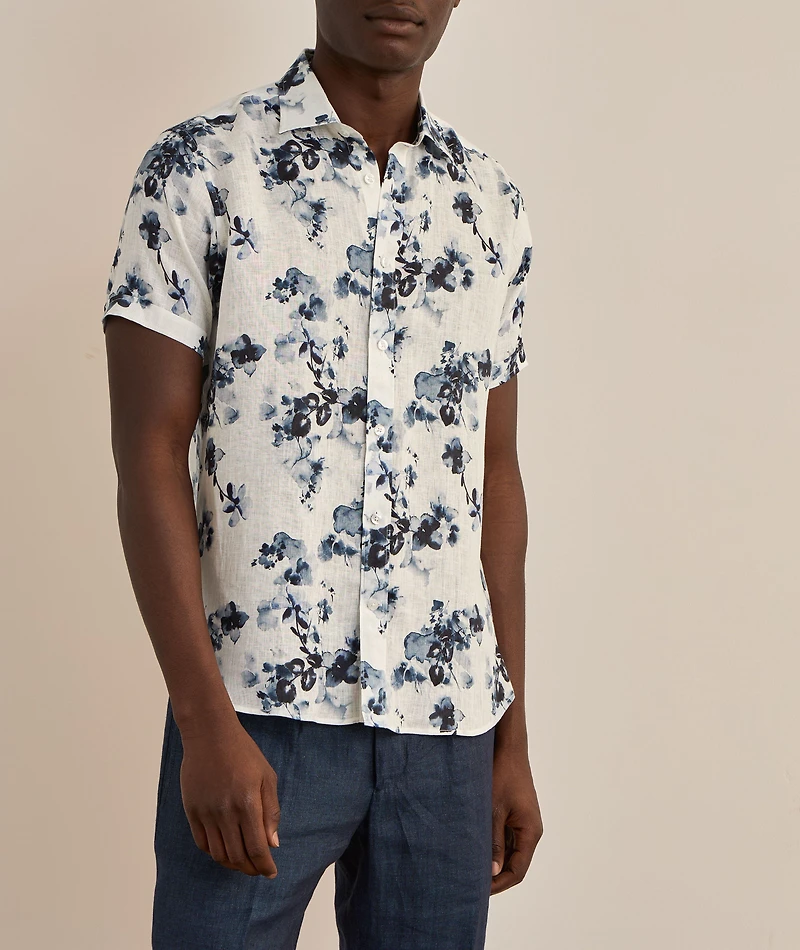 Floral Print Linen Shirt