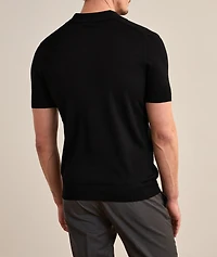 Merino Wool-Silk Bubble Stitch Polo