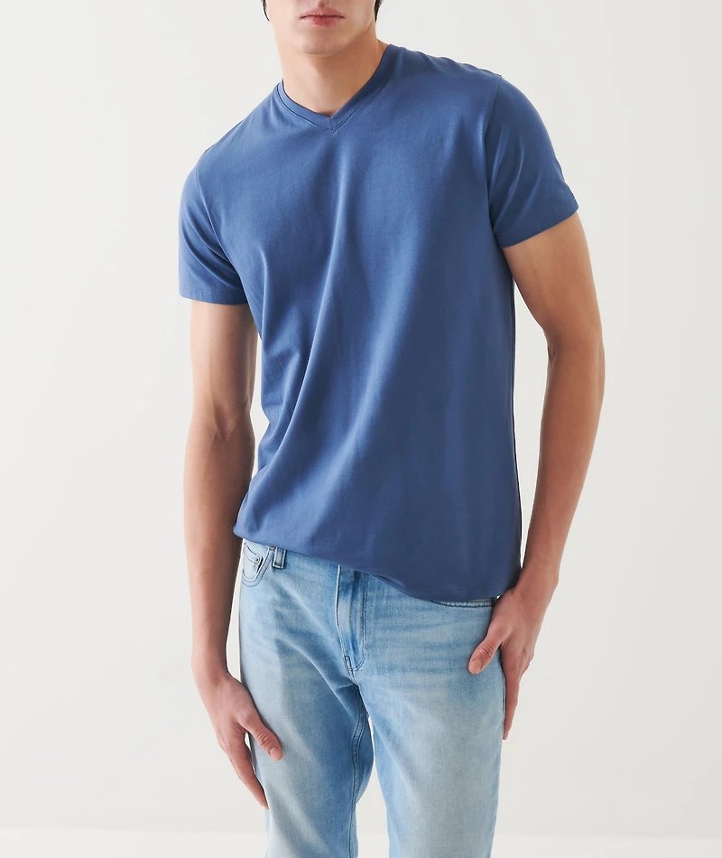 Pima Stretch-Cotton V-Neck T-Shirt