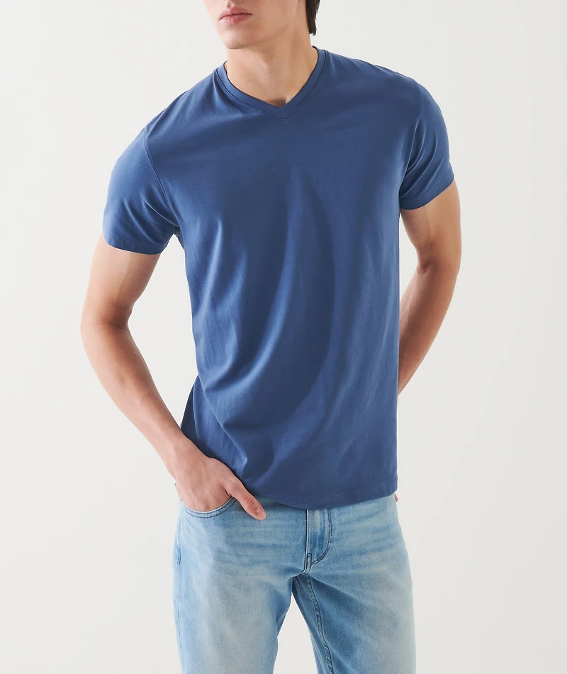 Pima Stretch-Cotton V-Neck T-Shirt