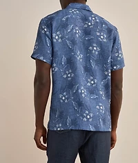 Floral Print Linen Camp Shirt