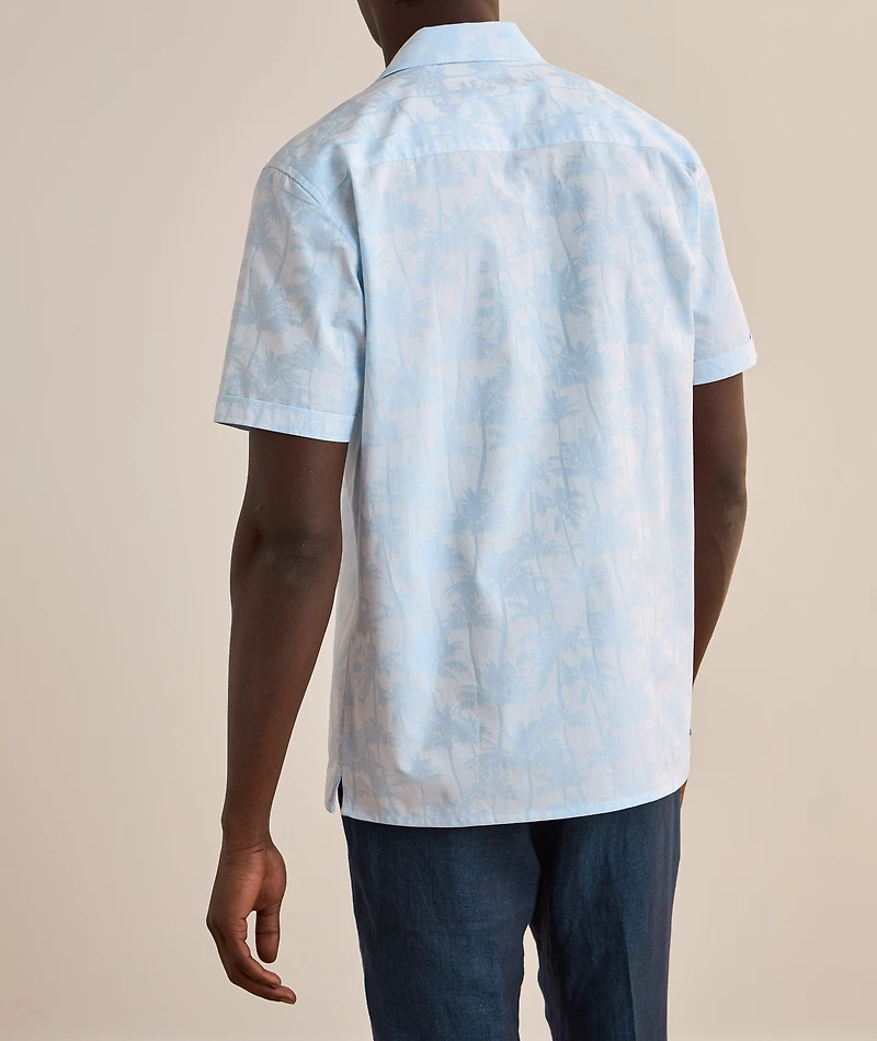 Palm Print Cotton Camp Shirt