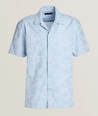Palm Print Cotton Camp Shirt