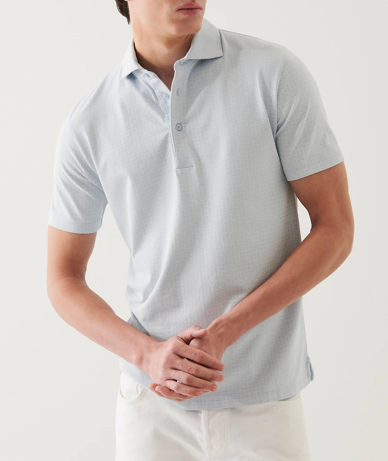 Stretch-Pima Cotton Geo Neat Polo