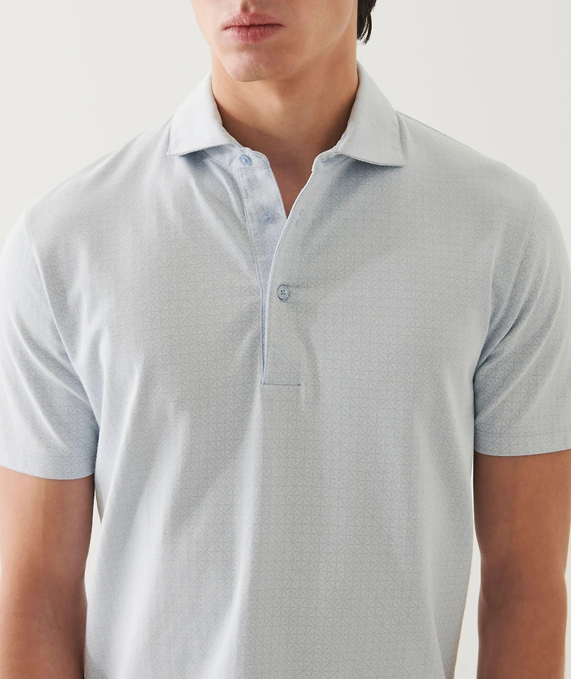 Stretch-Pima Cotton Geo Neat Polo
